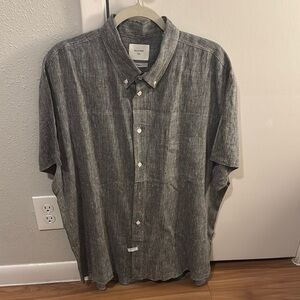NWOT Billy Reid Linen Gray Button-Up Shirt